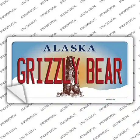 Grizzly Bear Alaska State Novelty Sticker Decal Small