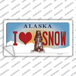 I Love Snow Alaska State Novelty Sticker Decal Small