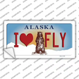 I Love Fly Alaska State Novelty Sticker Decal Small