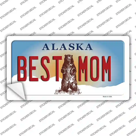 Best Mom Alaska State Novelty Sticker Decal Small