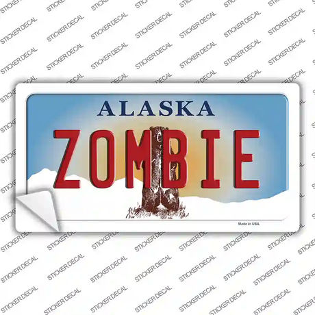 Zombie Alaska State Novelty Sticker Decal Small