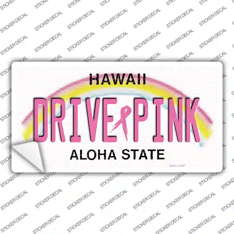 Drive Pink Hawaii Novelty Sticker Decal Small