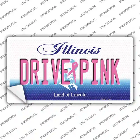 Drive Pink Illinois Novelty Sticker Decal Small