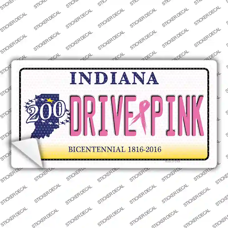 Drive Pink Indiana Novelty Sticker Decal