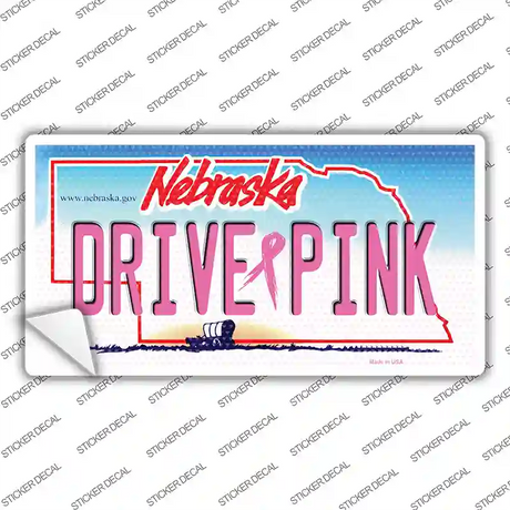 Drive Pink Nebraska Novelty Sticker Decal Small