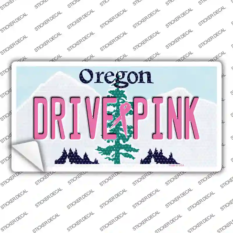 Drive Pink Oregon Novelty Sticker Decal Small