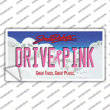 Drive Pink South Dakota Novelty Sticker Decal Small