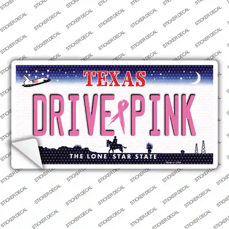 Drive Pink Texas Novelty Sticker Decal Small