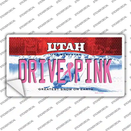 Drive Pink Utah Novelty Sticker Decal Small