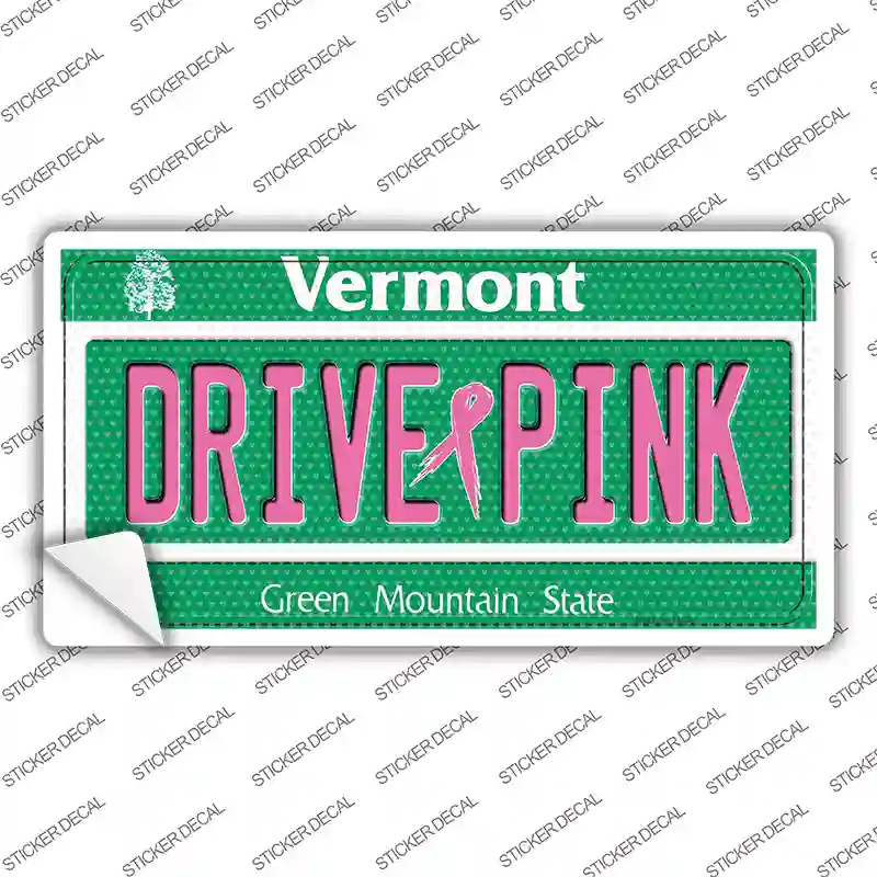 Drive Pink Vermont Novelty Sticker Decal Small