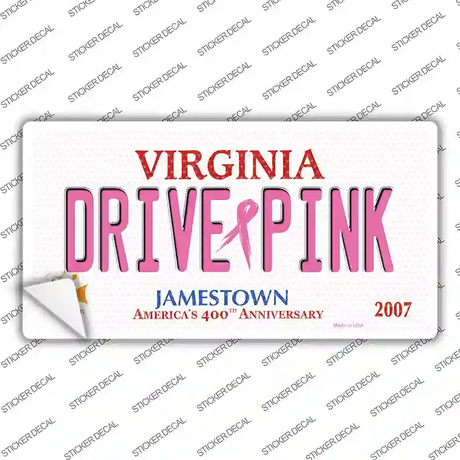 Drive Pink Virginia Novelty Sticker Decal Small