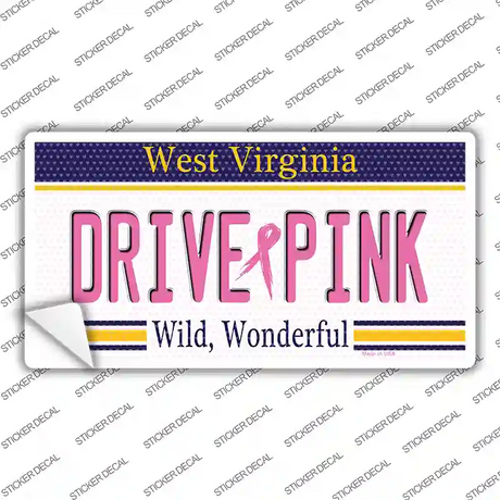 Drive Pink West Virginia Novelty Sticker Decal Small