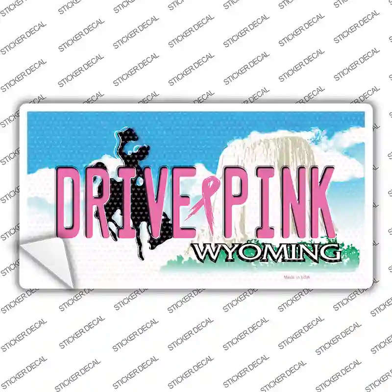 Drive Pink Wyoming Novelty Sticker Decal Small