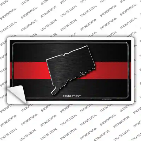 Connecticut Thin Red Line Novelty Sticker Decal Small