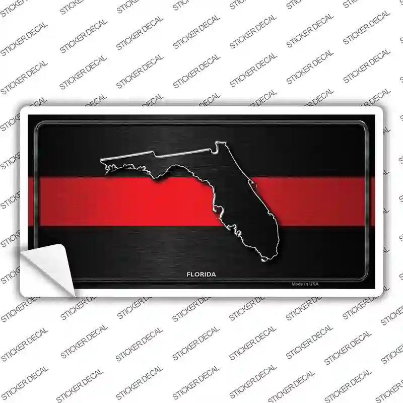 Florida Thin Red Line Novelty Sticker Decal Small