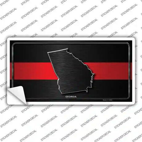 Georgia Thin Red Line Novelty Sticker Decal Small