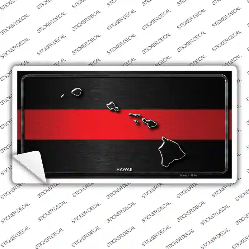 Hawaii Thin Red Line Novelty Sticker Decal Small