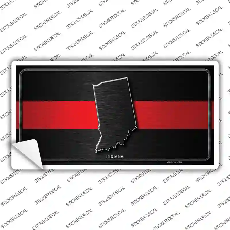 Indiana Thin Red Line Novelty Sticker Decal Small