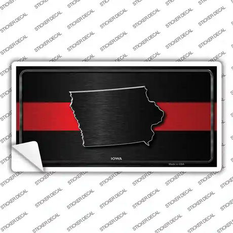 Iowa Thin Red Line Novelty Sticker Decal Small