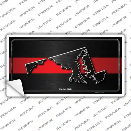 Maryland Thin Red Line Novelty Sticker Decal Small