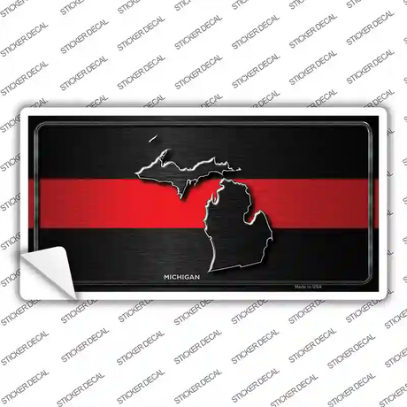 Michigan Thin Red Line Novelty Sticker Decal Small