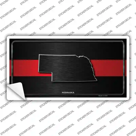 Nebraska Thin Red Line Novelty Sticker Decal Small