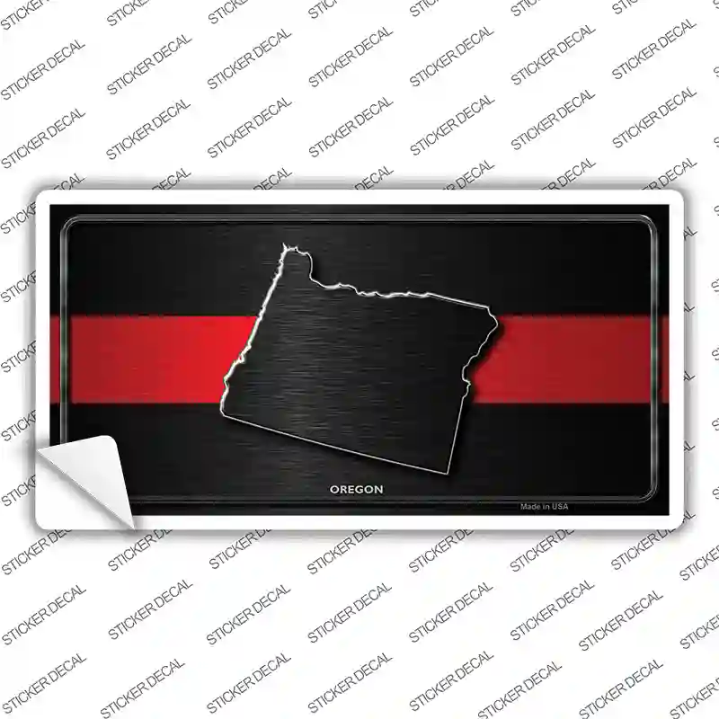 Oregon Thin Red Line Novelty Sticker Decal Small