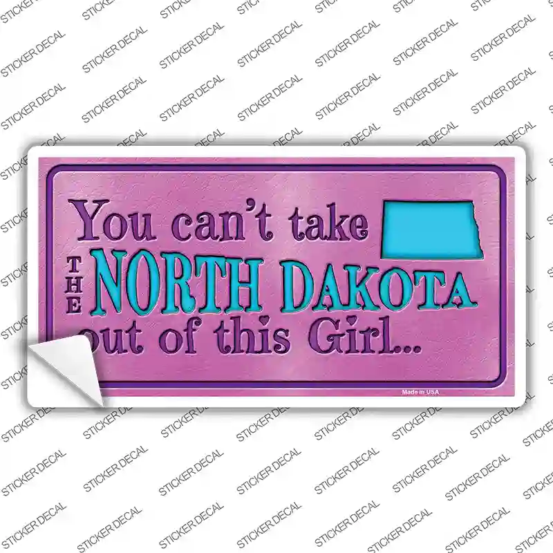 North Dakota Outta This Girl Novelty Sticker Decal Small