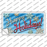 Happy Holidays Blue Novelty Sticker Decal Small