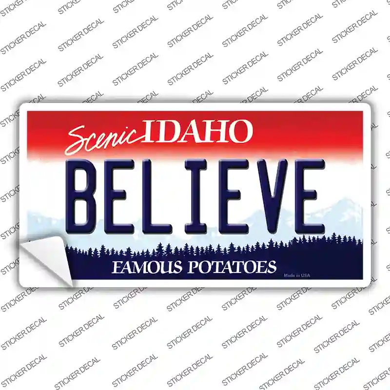 Believe Idaho Novelty Sticker Decal Small