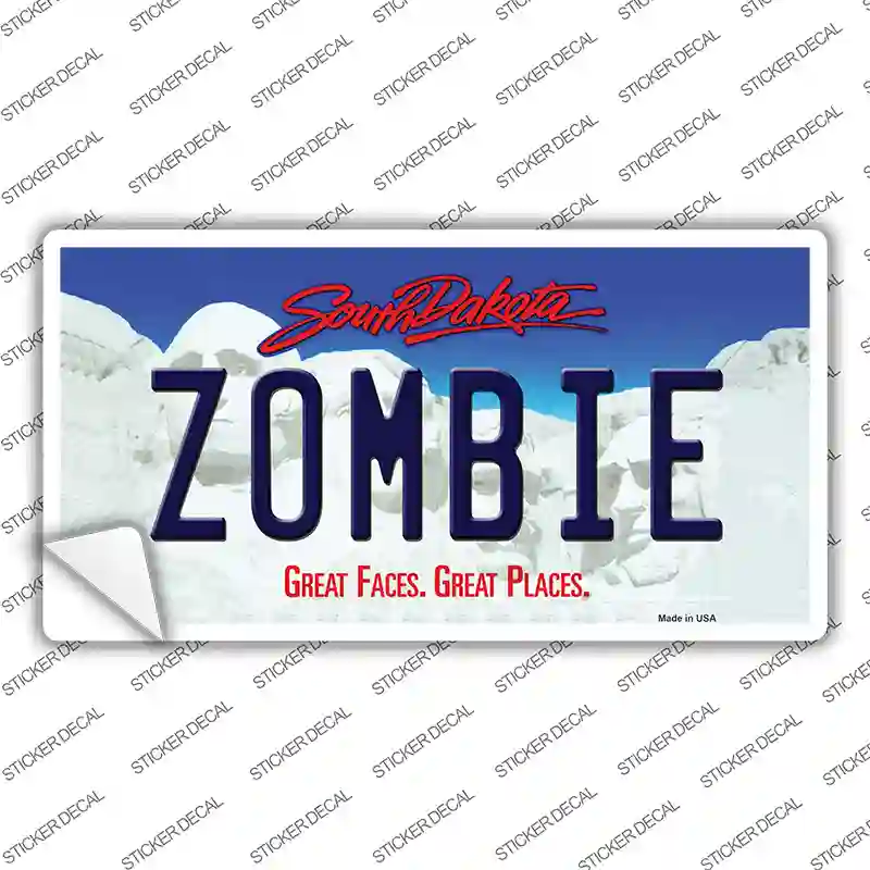 Zombie South Dakota Novelty Sticker Decal