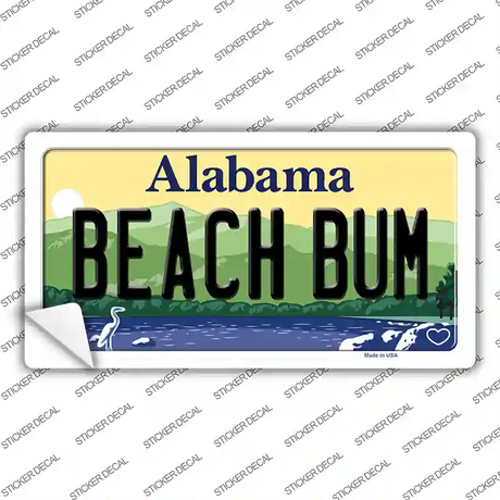 Beach Bum Alabama Novelty Sticker Decal Small