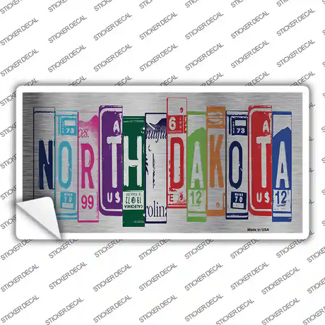 North Dakota Art Novelty Sticker Decal Small