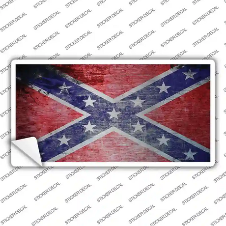 Confederate Flag Scratched Chrome Novelty Sticker Decal Small