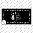 Dog In Flames Black Brushed Chrome Novelty Sticker Decal Small