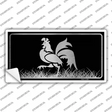 Rooster Black Brushed Chrome Novelty Sticker Decal Small