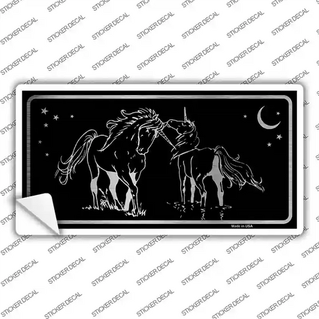 Unicorns Black Brushed Chrome Novelty Sticker Decal Small