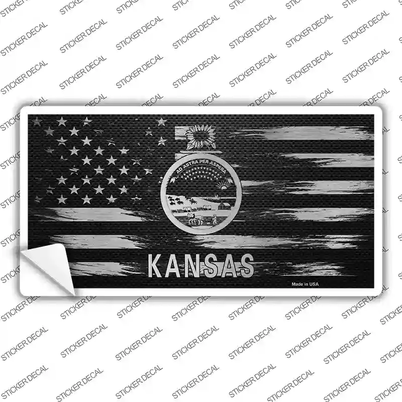 Kansas Carbon Fiber Novelty Sticker Decal Small