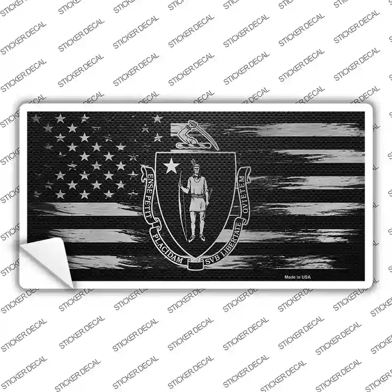 Massachusetts Carbon Fiber Novelty Sticker Decal Small