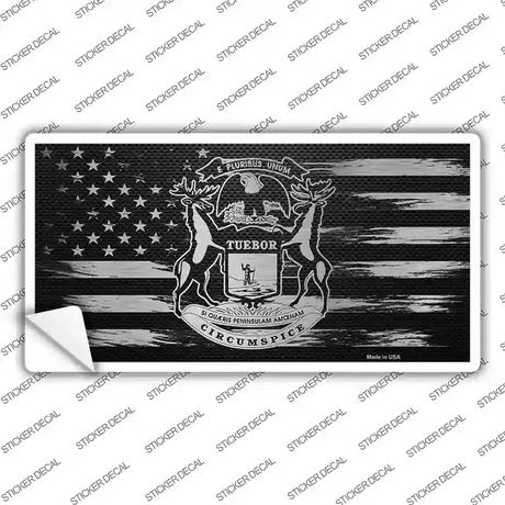 Michigan Carbon Fiber Novelty Sticker Decal Small