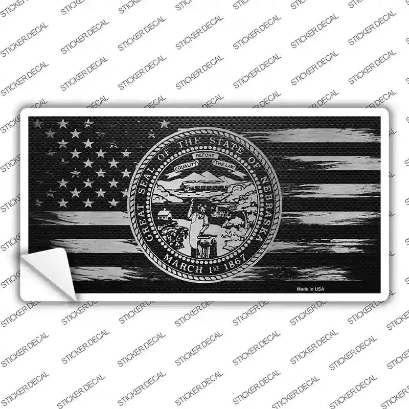 Nebraska Carbon Fiber Novelty Sticker Decal Small