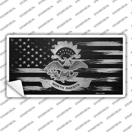 North Dakota Carbon Fiber Novelty Sticker Decal Small