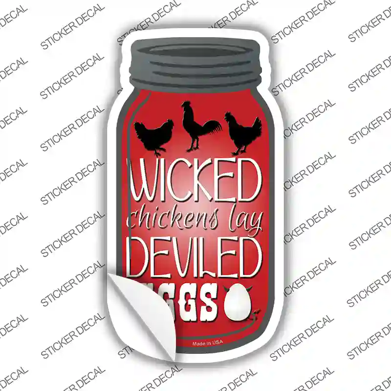 Wicked Chicken Deviled Eggs Novelty Mason Jar Sticker Decal Small