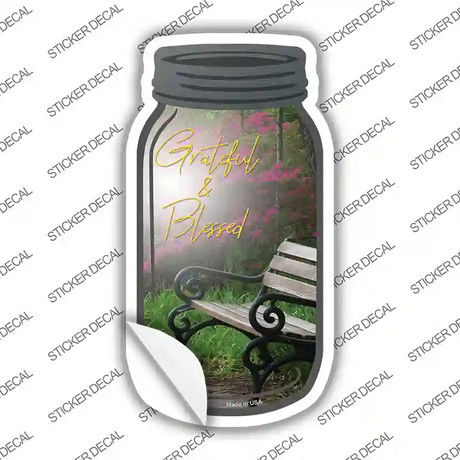 Spring Grateful And Blessed Novelty Mason Jar Sticker Decal Small