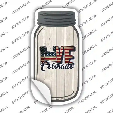 Love Colorado Silhouette Novelty Mason Jar Sticker Decal Small