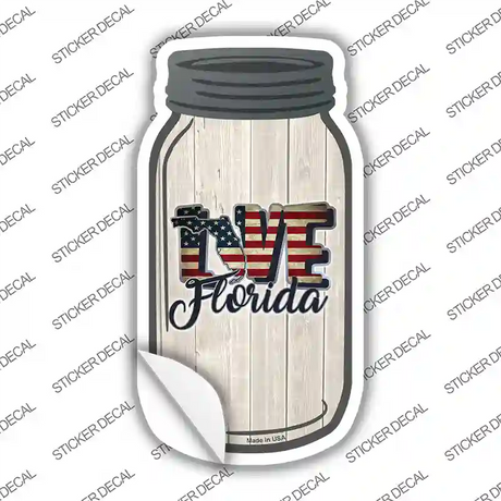 Love Florida Silhouette Novelty Mason Jar Sticker Decal Small