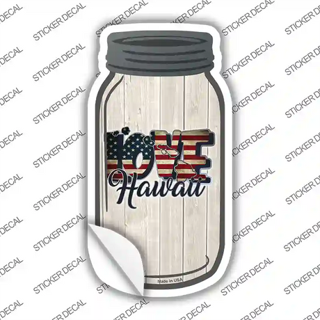 Love Hawaii Silhouette Novelty Mason Jar Sticker Decal Small