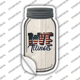 Love Illinois Silhouette Novelty Mason Jar Sticker Decal Small