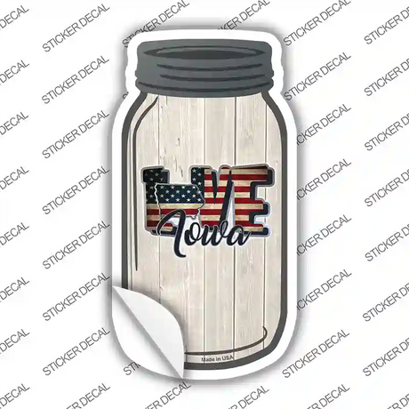 Love Iowa Silhouette Novelty Mason Jar Sticker Decal Small