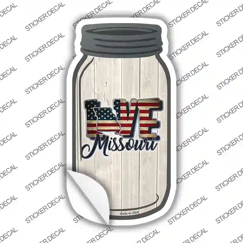 Love Missouri Silhouette Novelty Mason Jar Sticker Decal Small